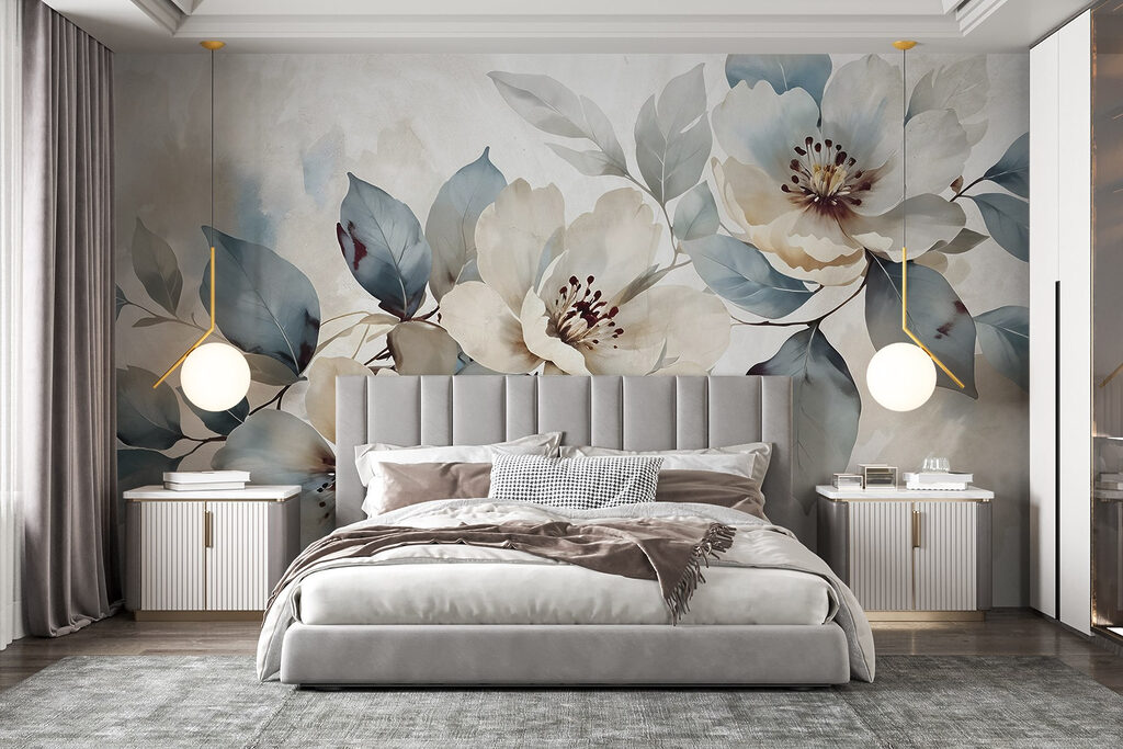 Painting of flowers and leaves Painting of flowers and leaves