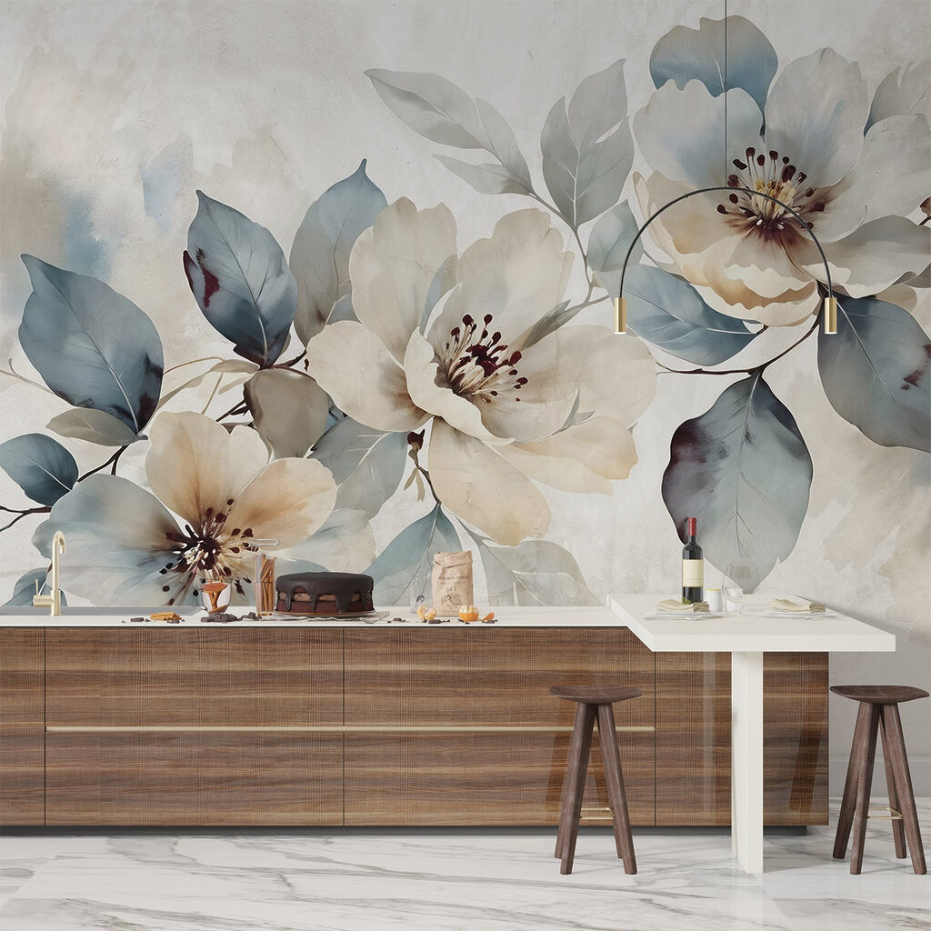 Painting of flowers and leaves Painting of flowers and leaves