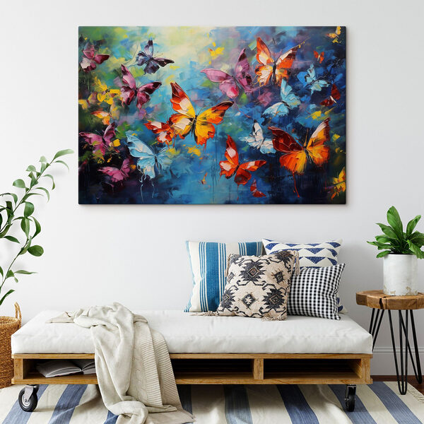 Painting of butterflies flying