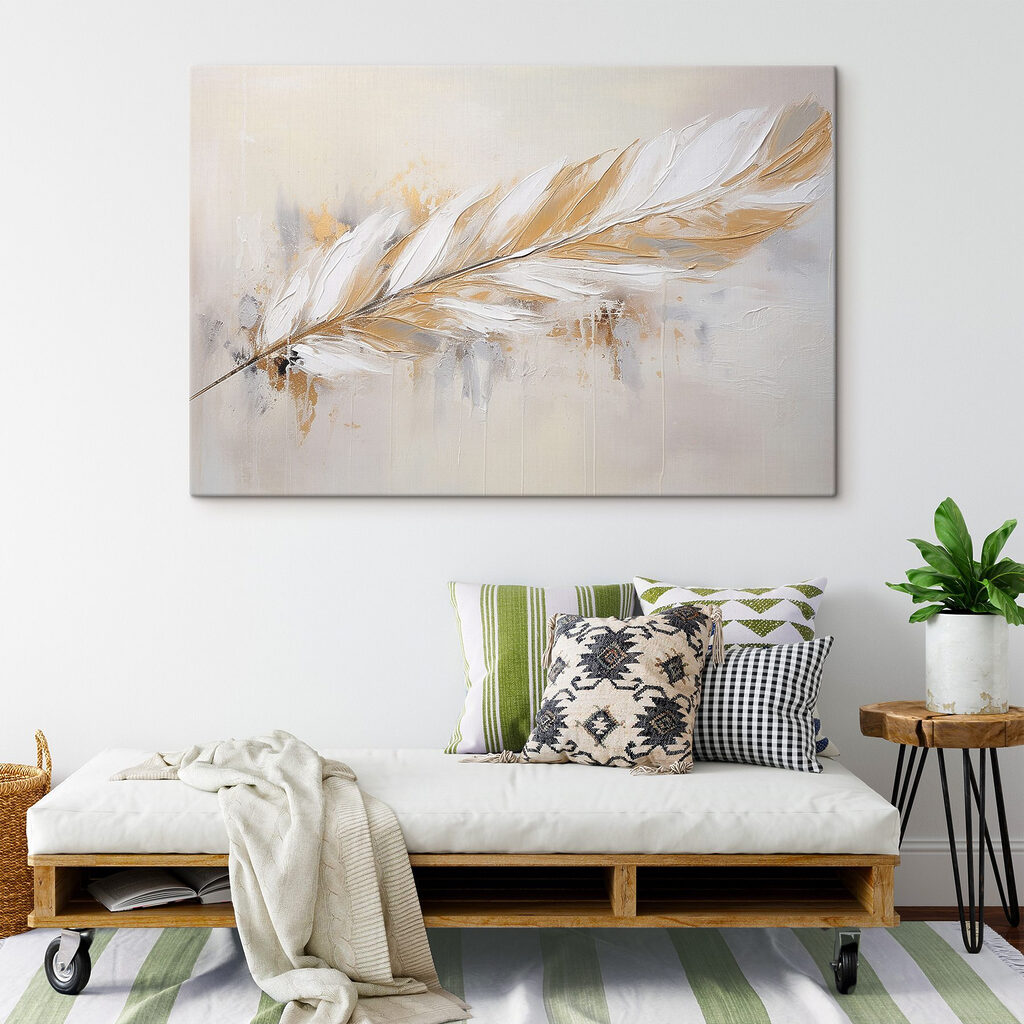 Delicate feather on a soft background Delicate feather on a soft background