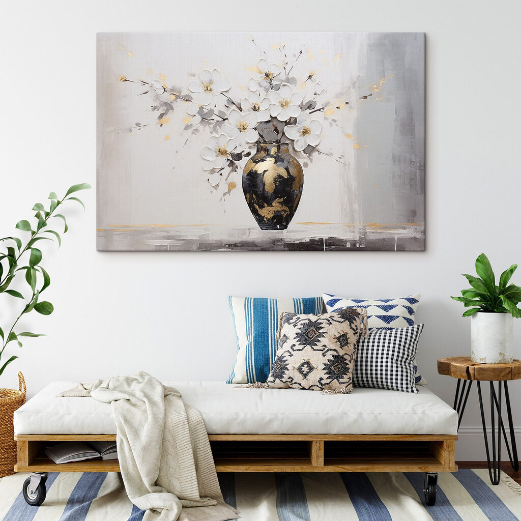 Painting of flowers in a vase