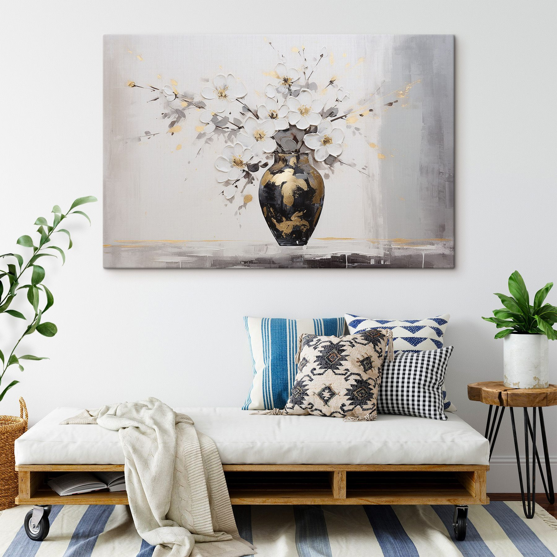 Painting of flowers in a vase