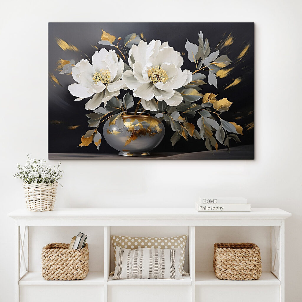 Painting of flowers in a vase Painting of flowers in a vase