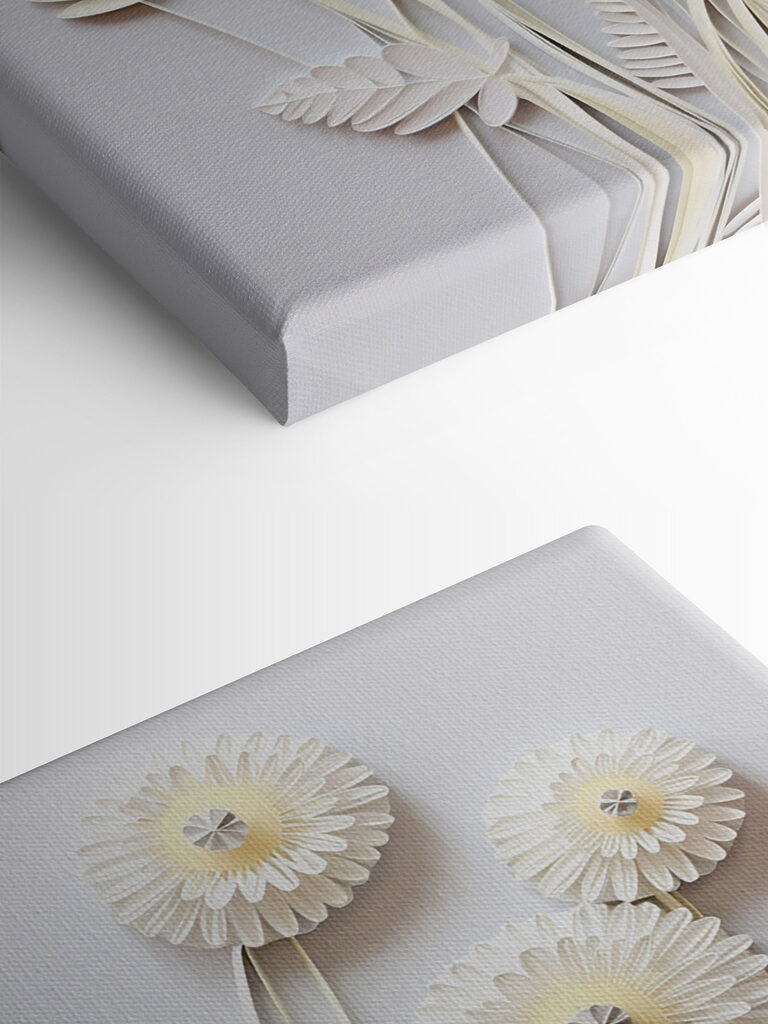 White paper cutout flowers
