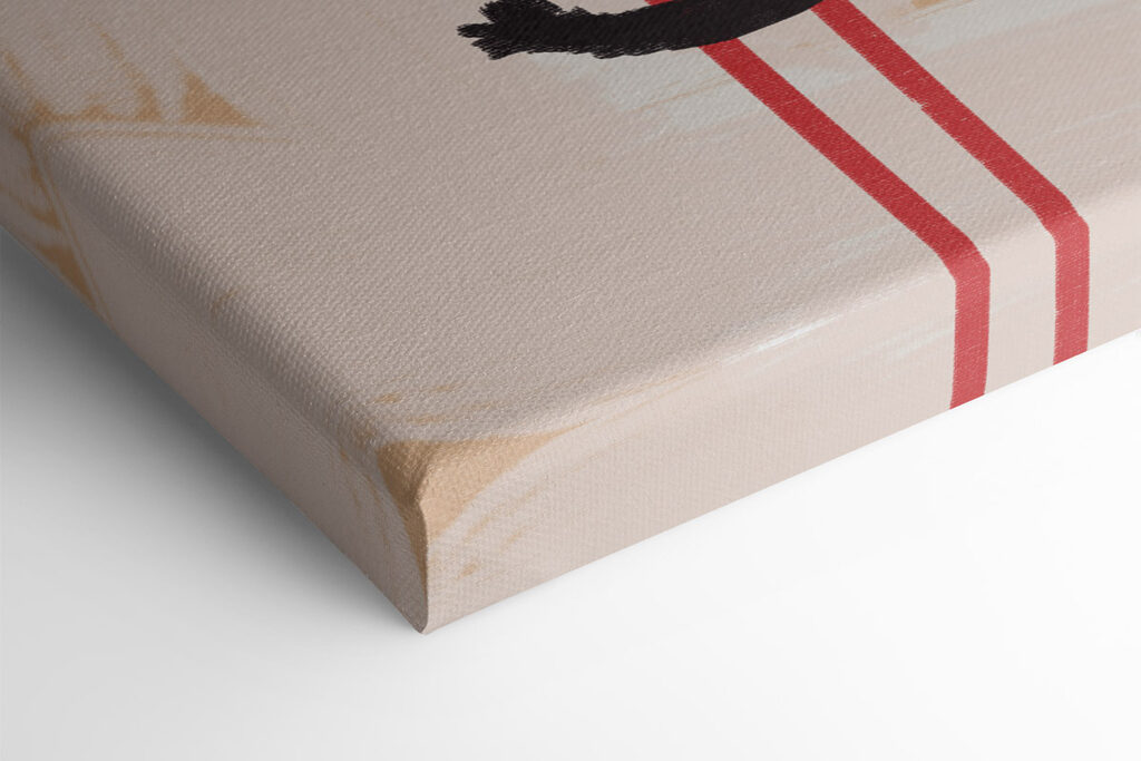 Black cat sitting on a red chair