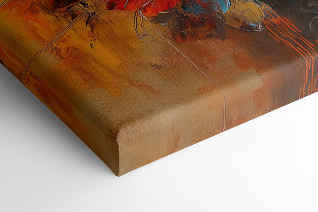 Painting of flowers on a canvas