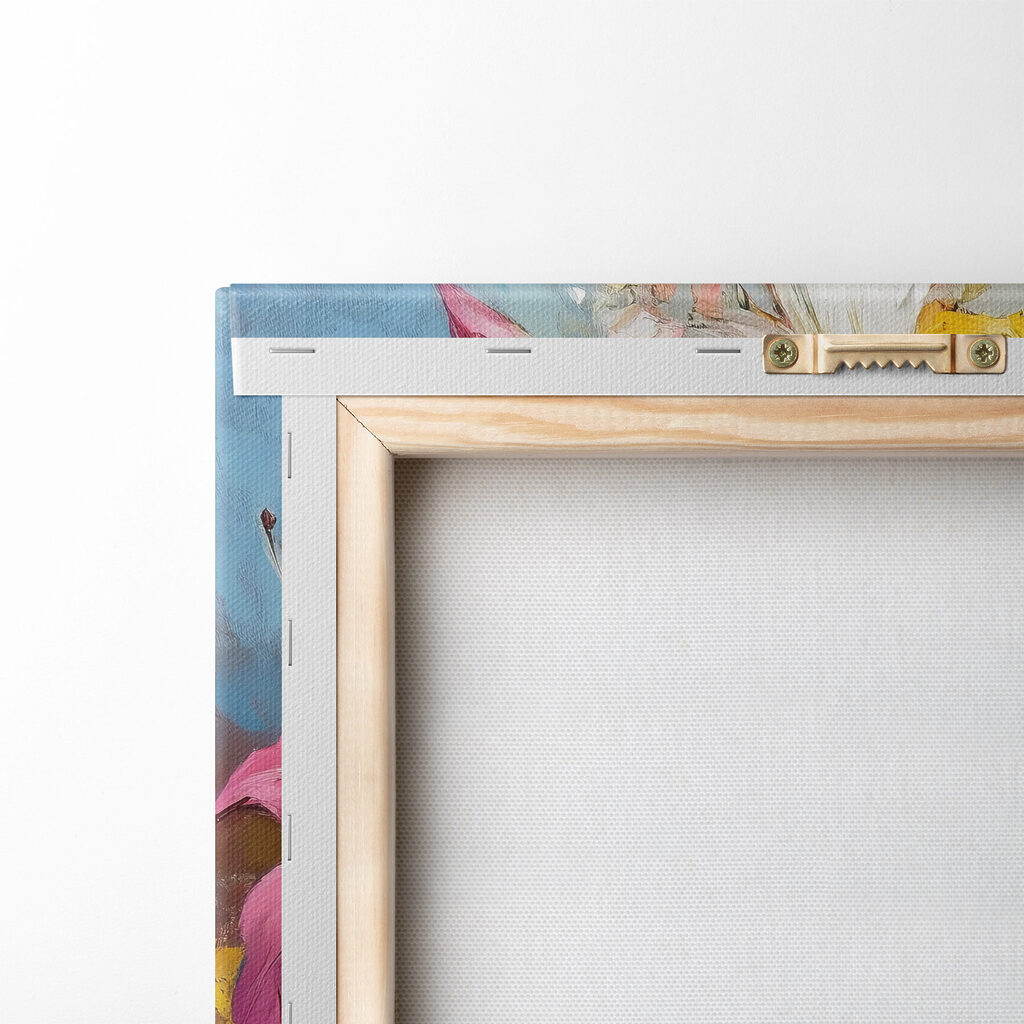 Painting of flowers on a blue background Painting of flowers on a blue background