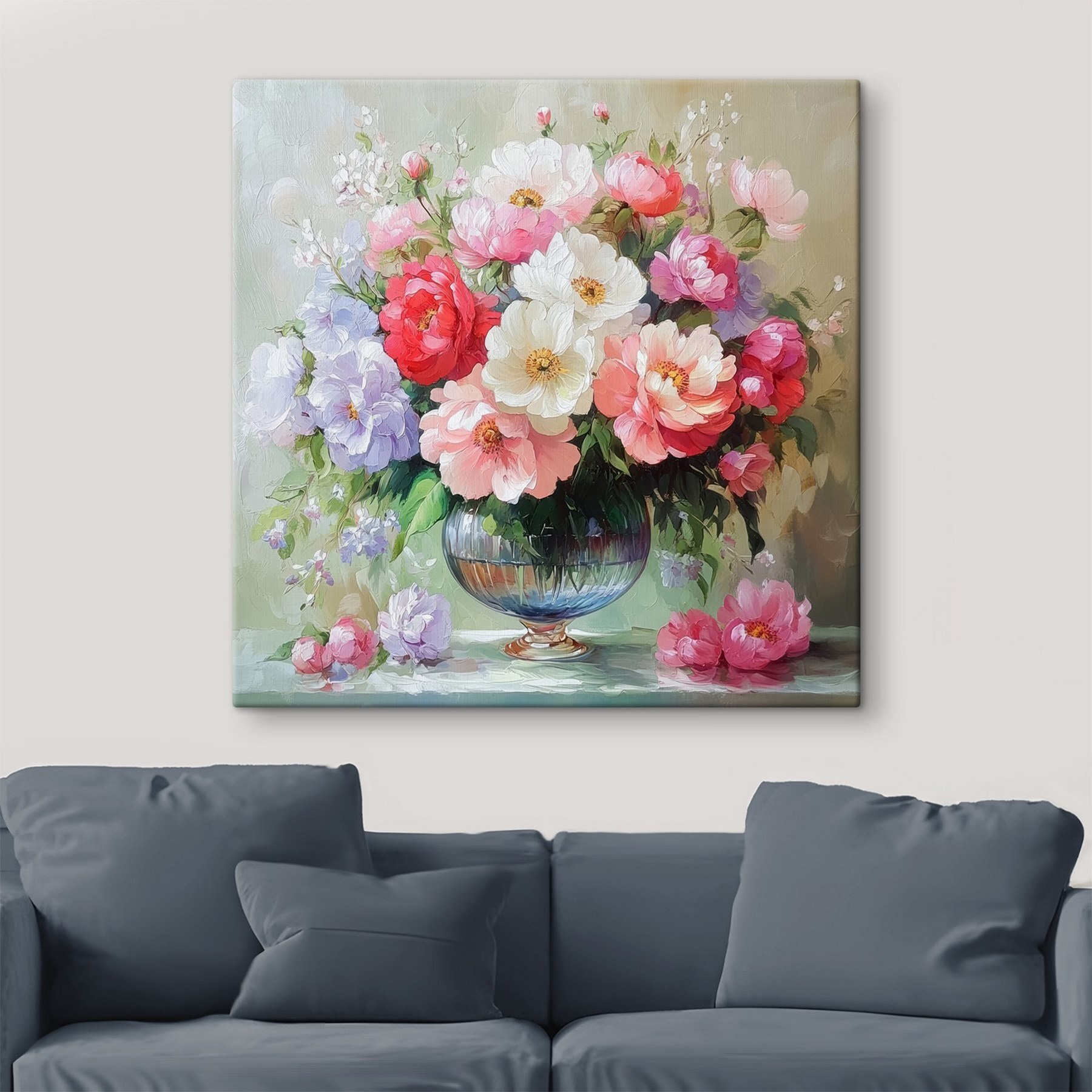 Painting of flowers in a vase