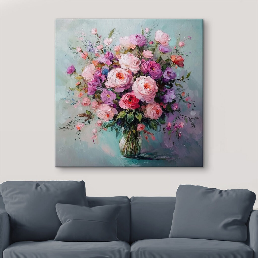Painting of flowers in a vase