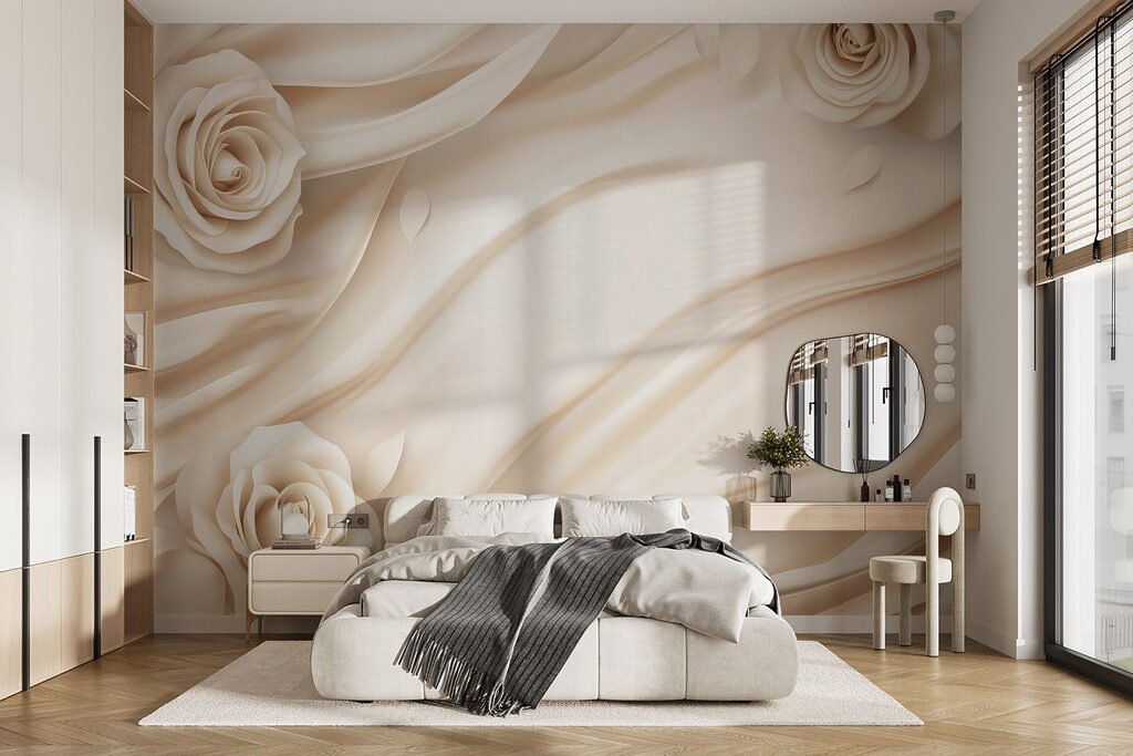 White roses on a white cloth