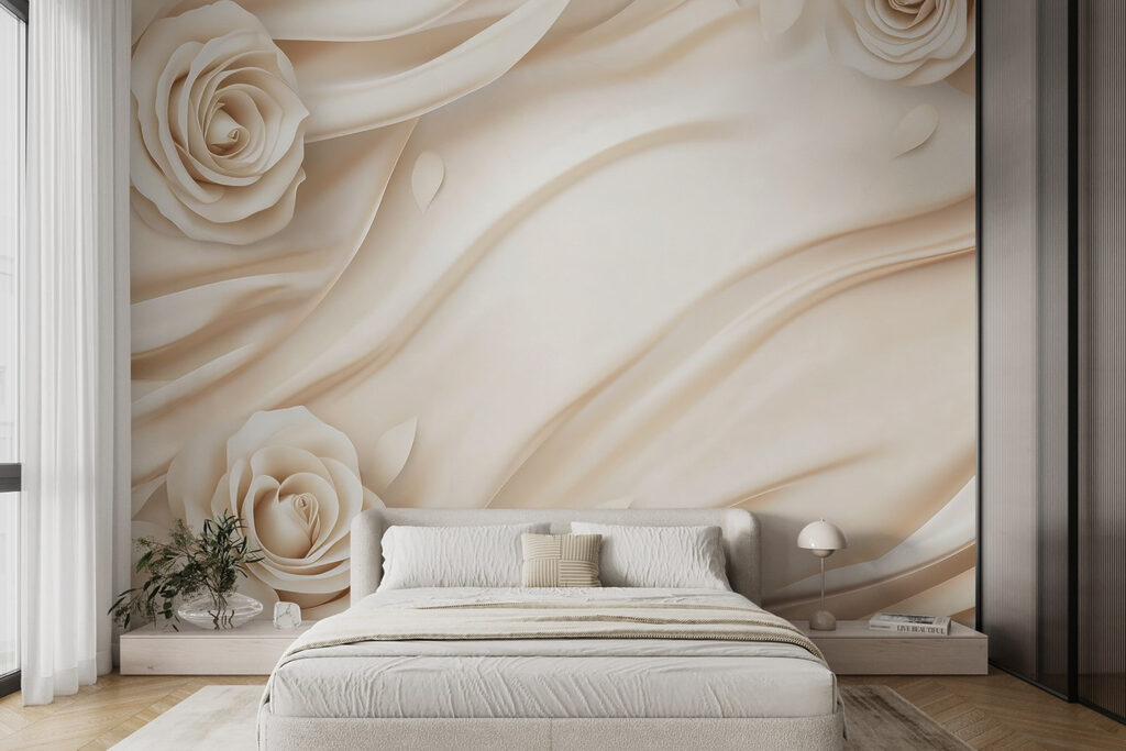 White roses on a white cloth