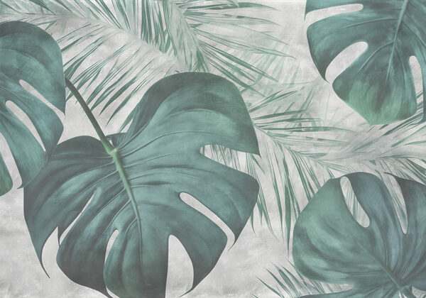 Lush green leaves in soft tones