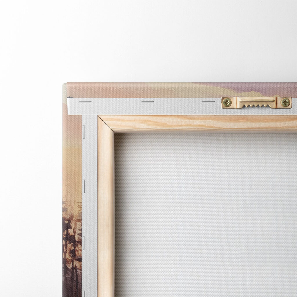 Watercolor painting of a river with trees and a sunset Watercolor painting of a river with trees and a sunset