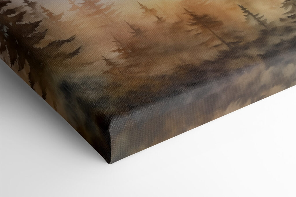 Watercolor painting of a forest and mountains Watercolor painting of a forest and mountains