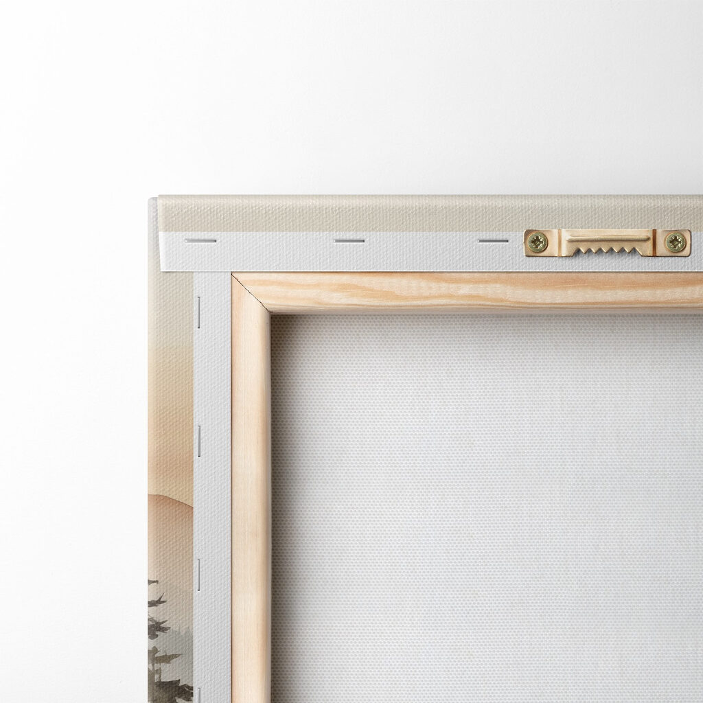 Watercolor painting of a forest and mountains Watercolor painting of a forest and mountains