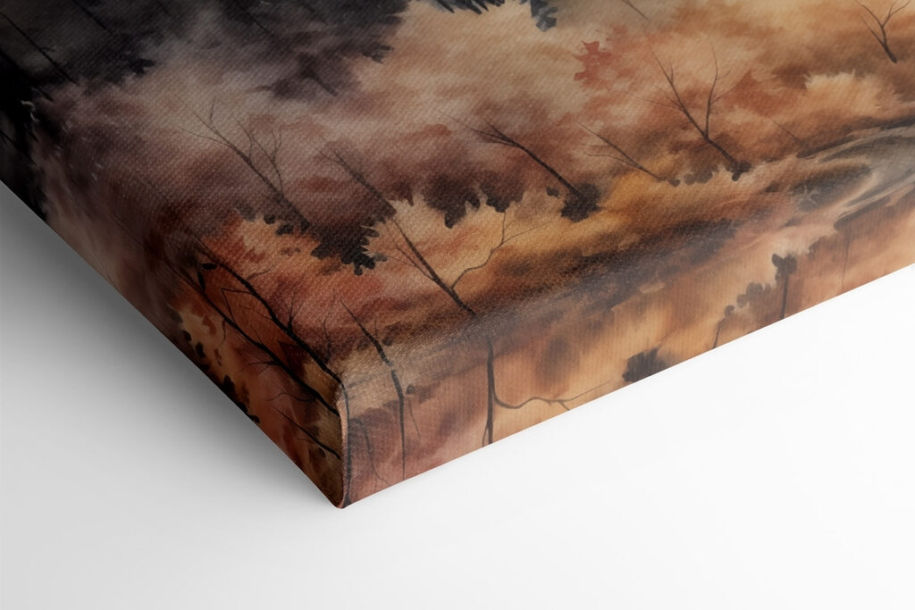 Landscape of a forest with fog Landscape of a forest with fog