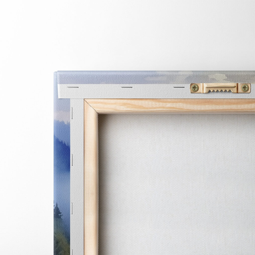 Painting of a village in the mountains Painting of a village in the mountains