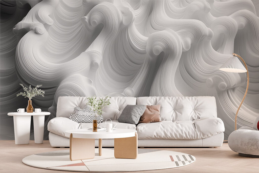 White swirly surface