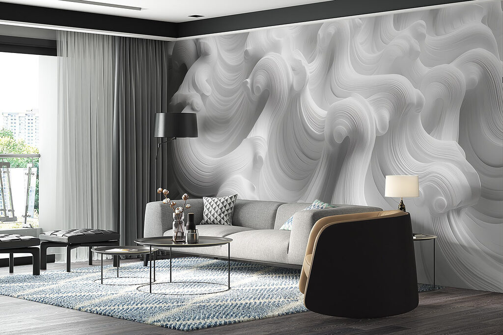 White swirly surface