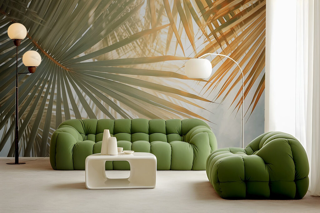 Serene palms under soft sunlight Serene palms under soft sunlight