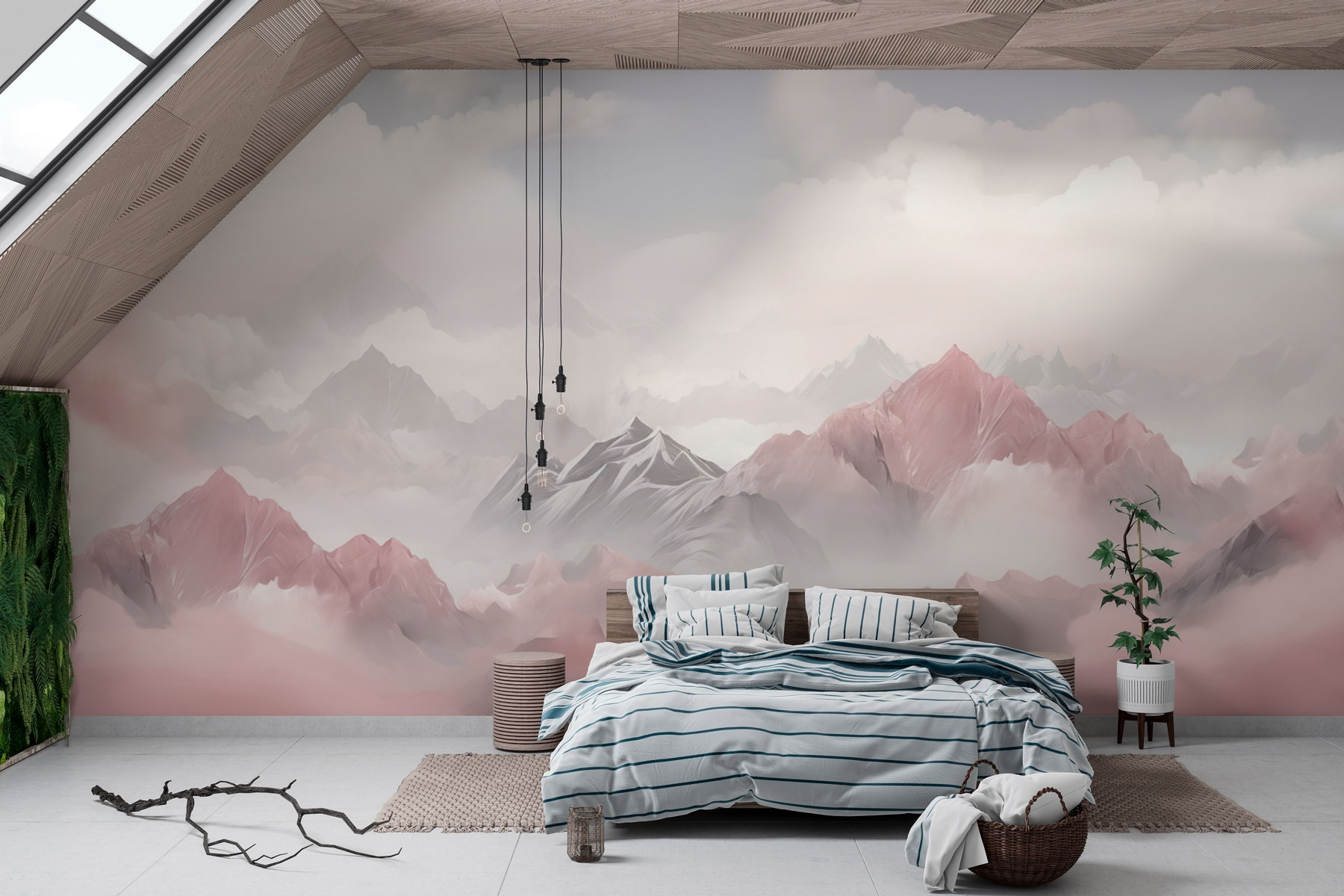 Mountain range with clouds