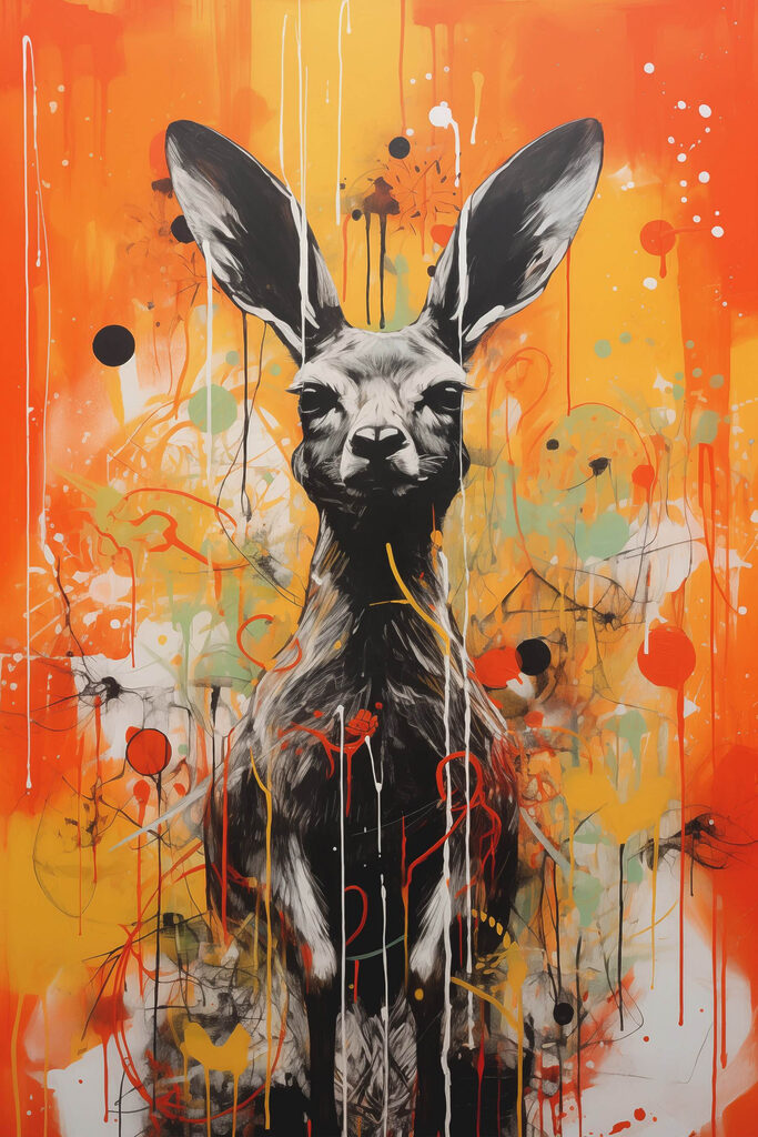 Painting of a kangaroo