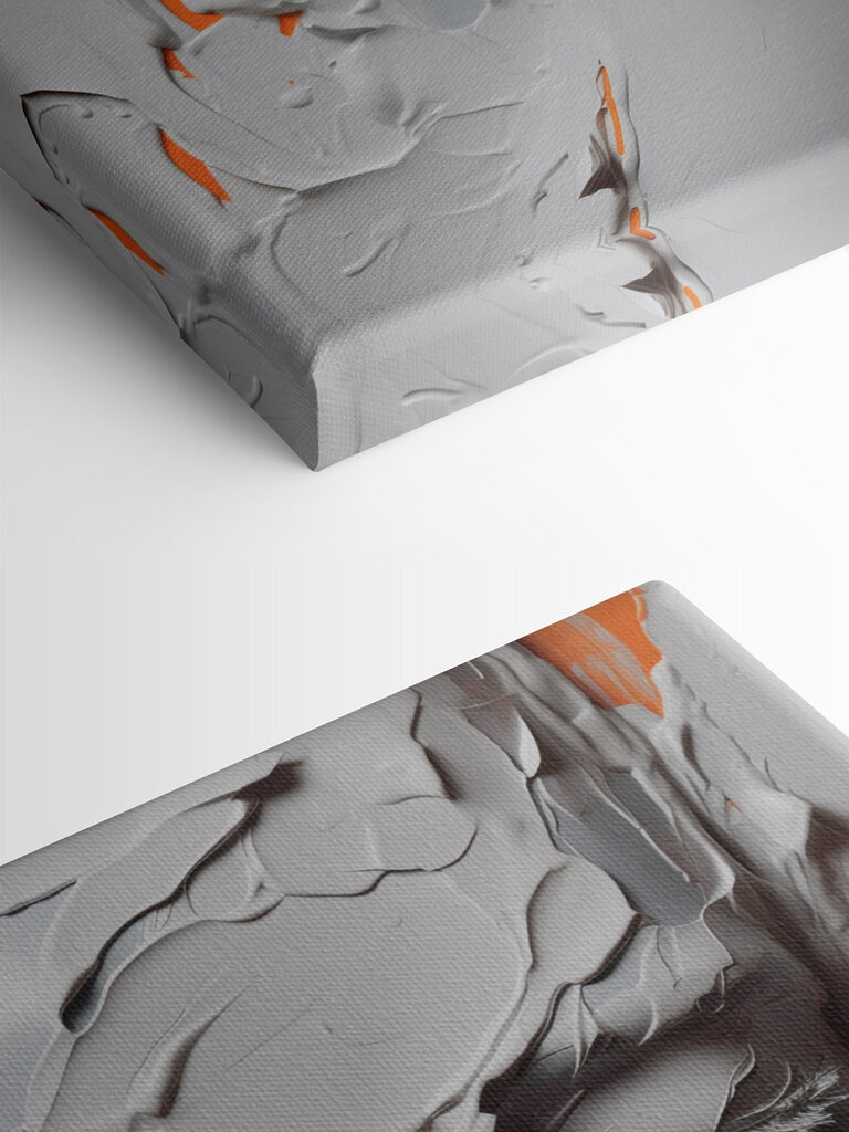 Woman's face covered in white paint Woman's face covered in white paint