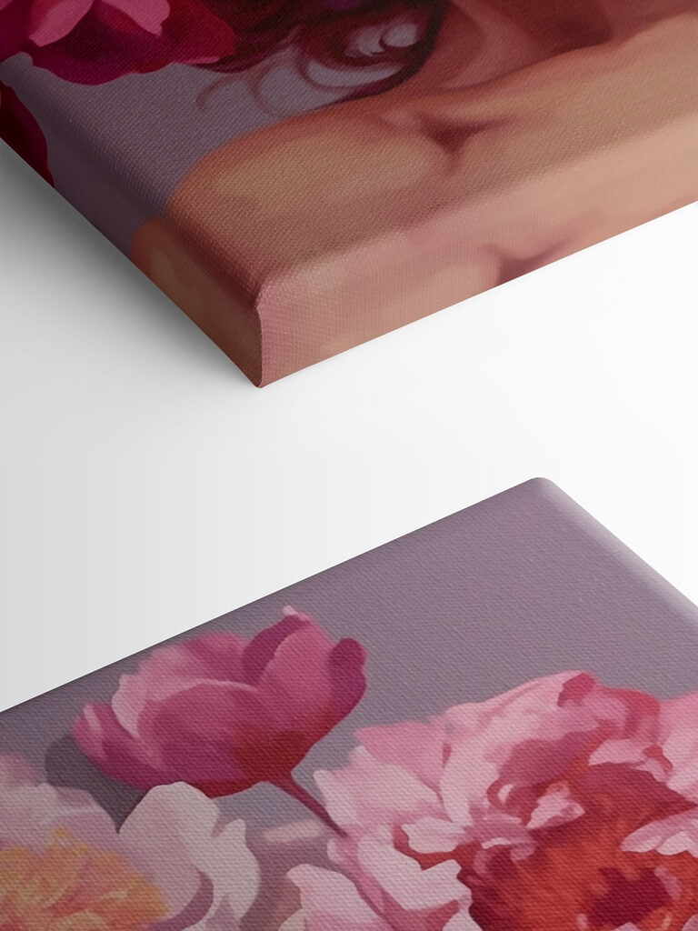 Woman with flowers on her head