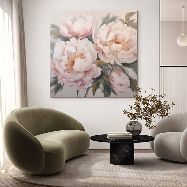 Painting of flowers on a white surface Painting of flowers on a white surface