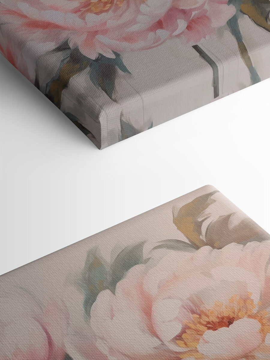 Painting of flowers on a white surface Painting of flowers on a white surface