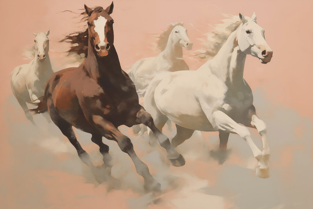 Group of horses running