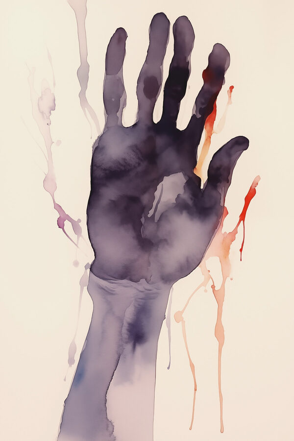 Canvas prints Hand with paint splatters Canvas prints Hand with paint splatters