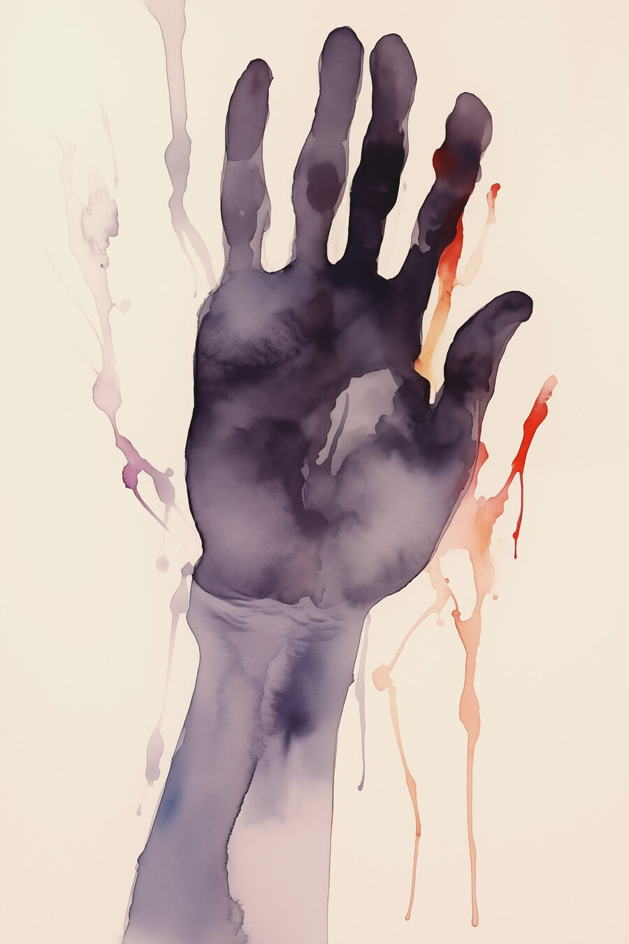 Canvas prints Hand with paint splatters