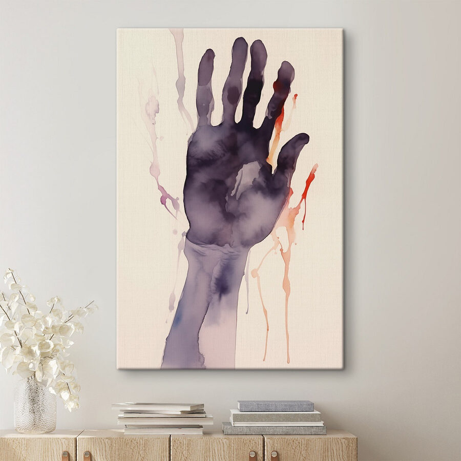 Canvas prints Hand with paint splatters