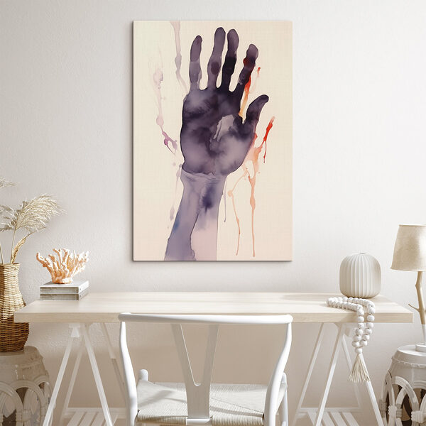 Canvas prints Hand with paint splatters Canvas prints Hand with paint splatters