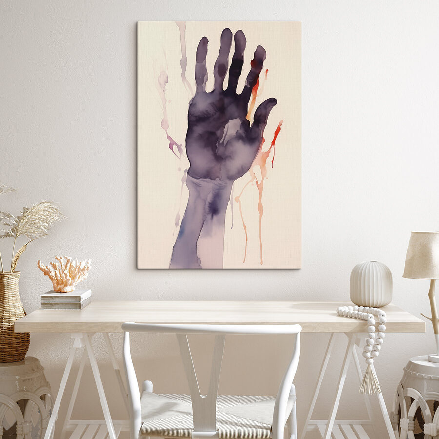 Canvas prints Hand with paint splatters