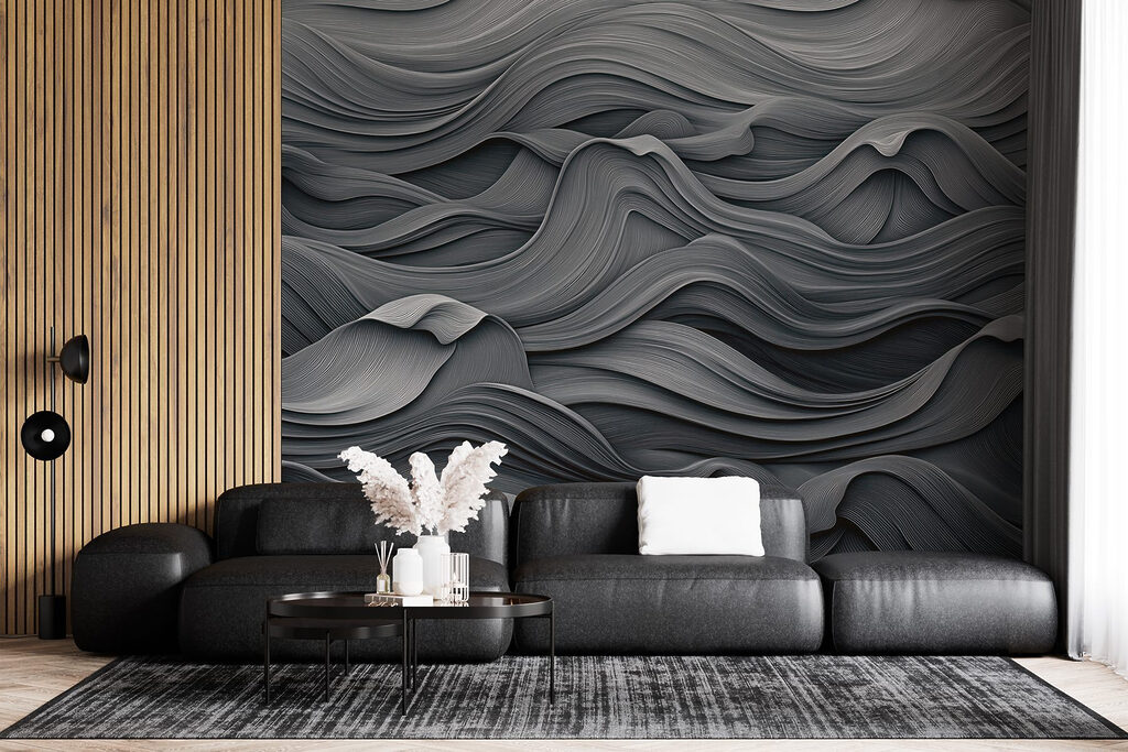 Grey and white wavy pattern