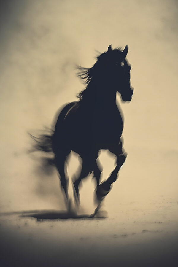 Horse running in the snow Horse running in the snow