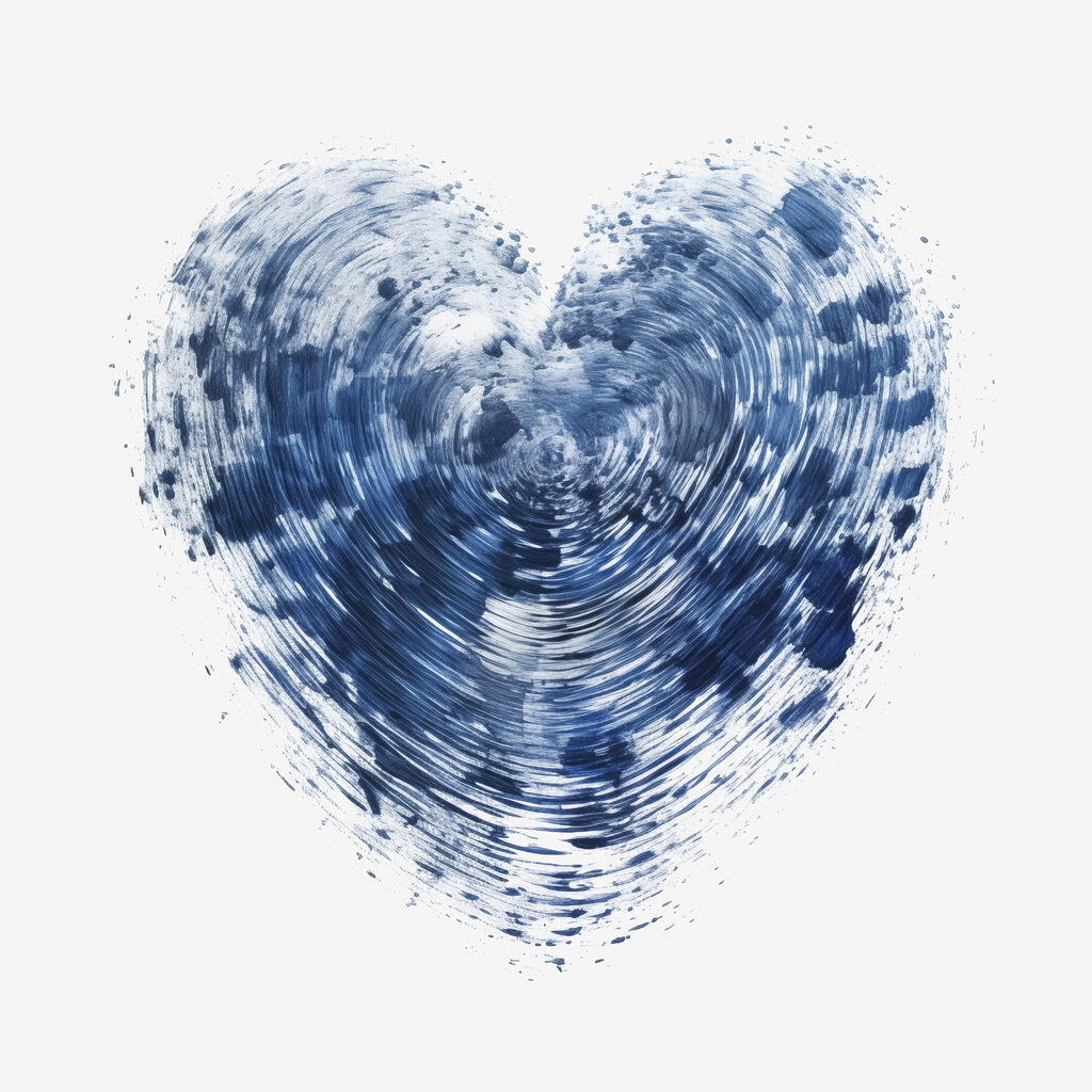 Blue heart with a white background Blue heart with a white background