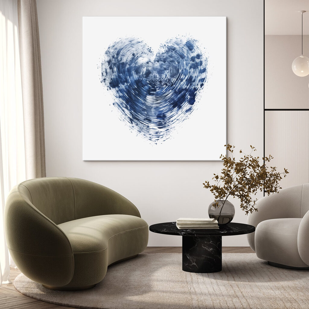 Blue heart with a white background Blue heart with a white background