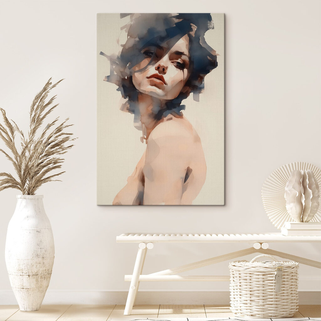 Woman with her hair blowing in the wind Woman with her hair blowing in the wind