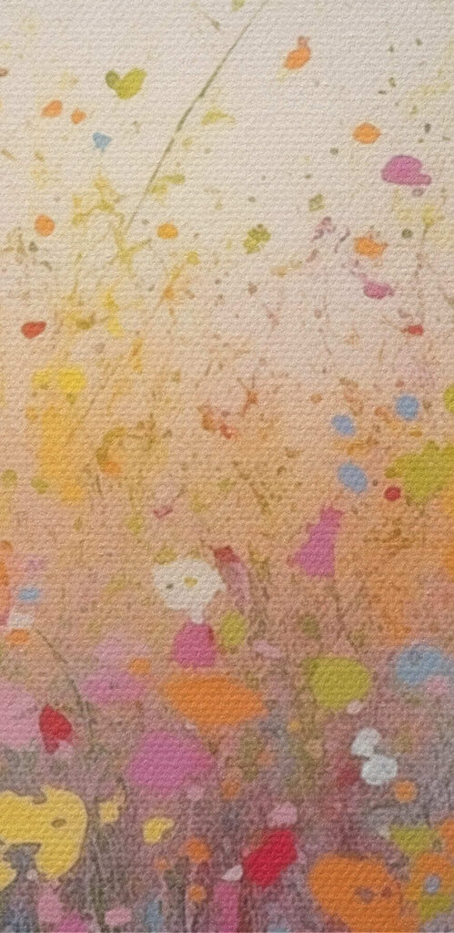 Painting of flowers in a field