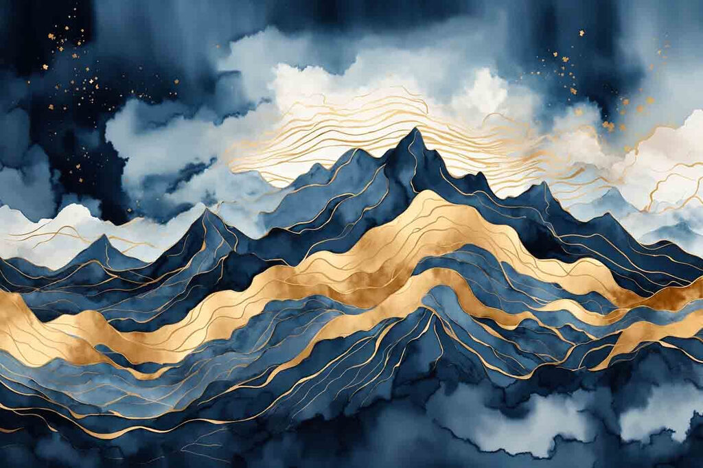 Majestic mountains beneath a cloudy sky