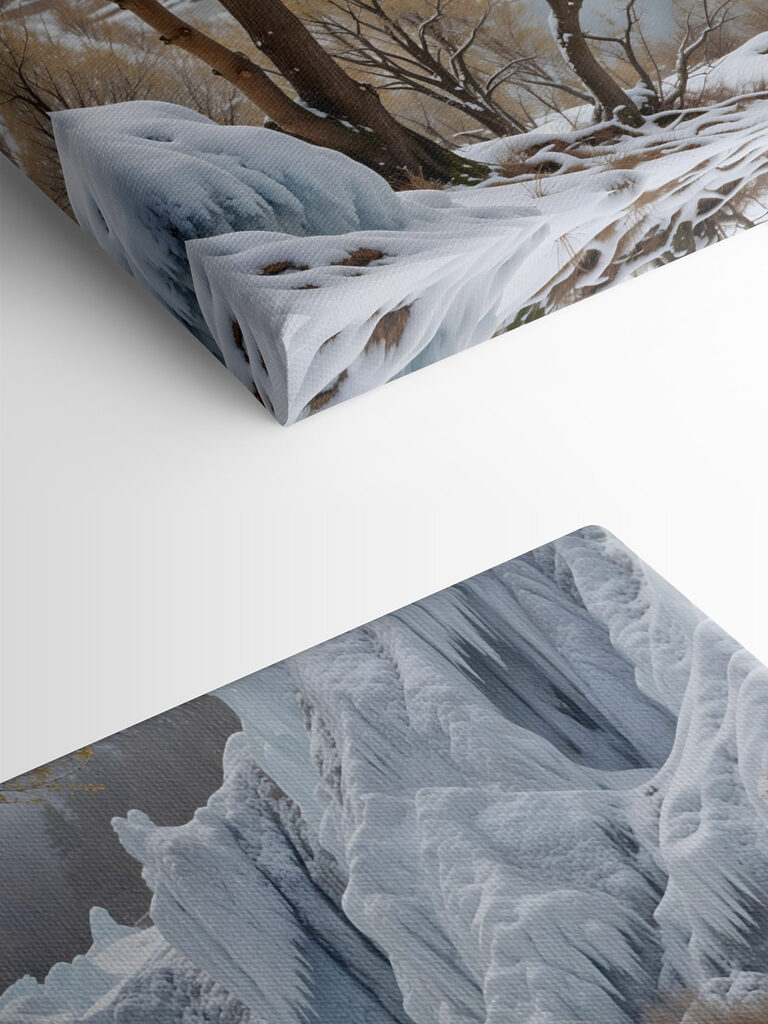 Horse standing in the snow next to a body of water Horse standing in the snow next to a body of water