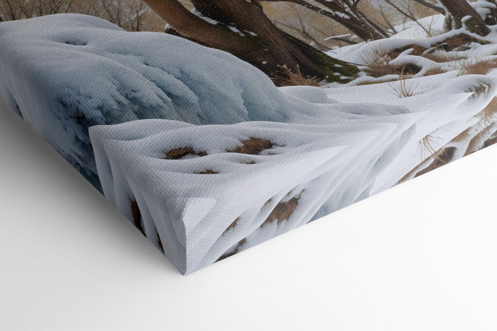 Horse standing in the snow next to a body of water Horse standing in the snow next to a body of water