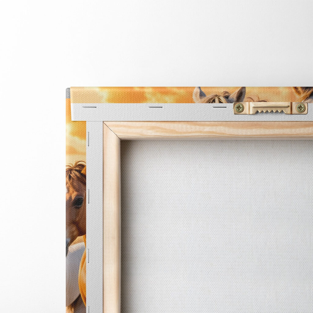 Group of horses running through water Group of horses running through water