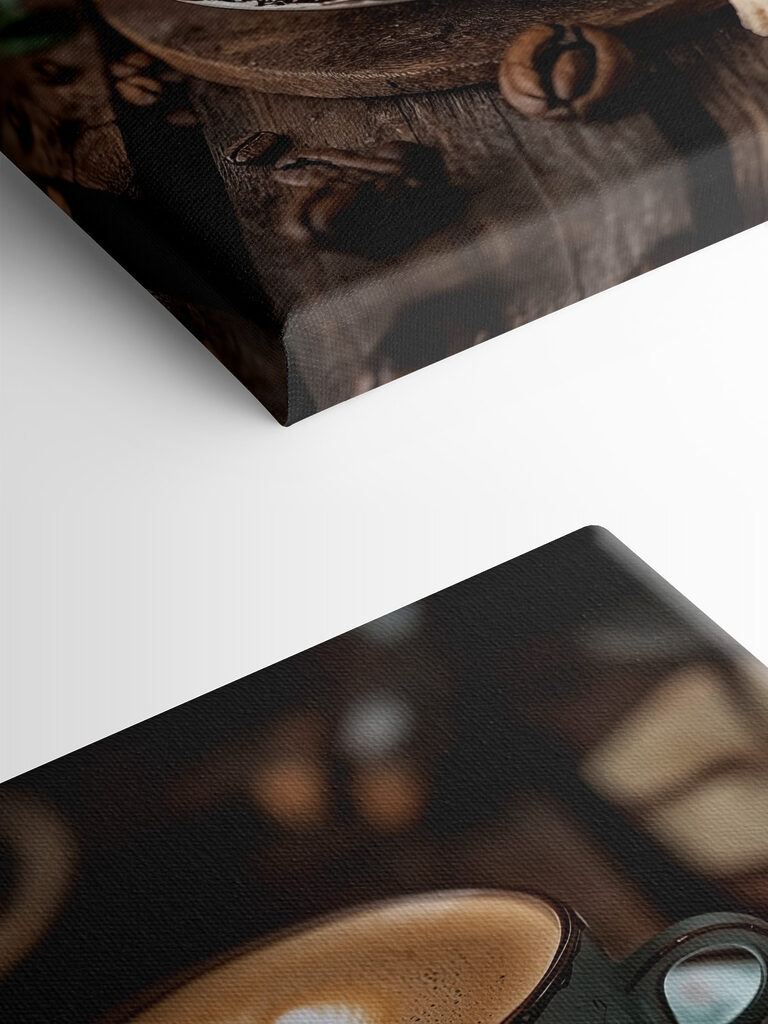 Cup of coffee with a heart shaped foam in the foam