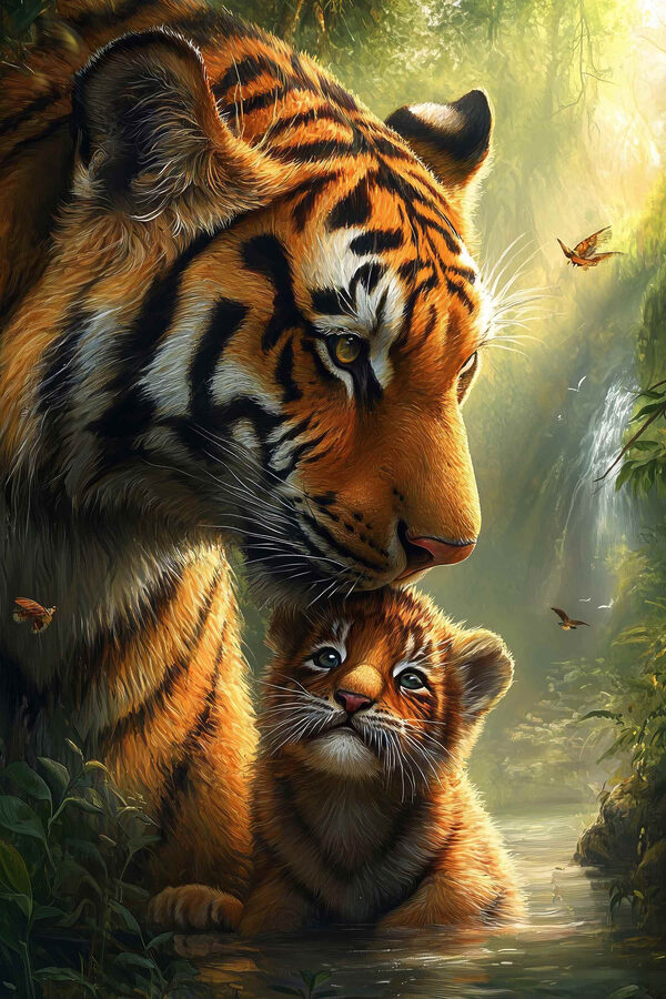 Tiger a mláďa v džungli Tiger a mláďa v džungli