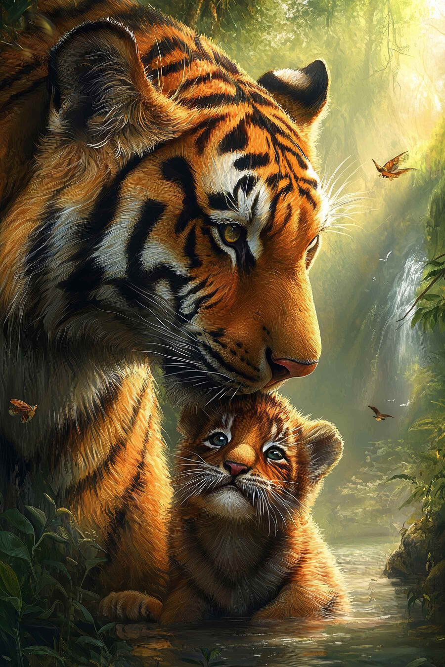 Tiger a mláďa v džungli
