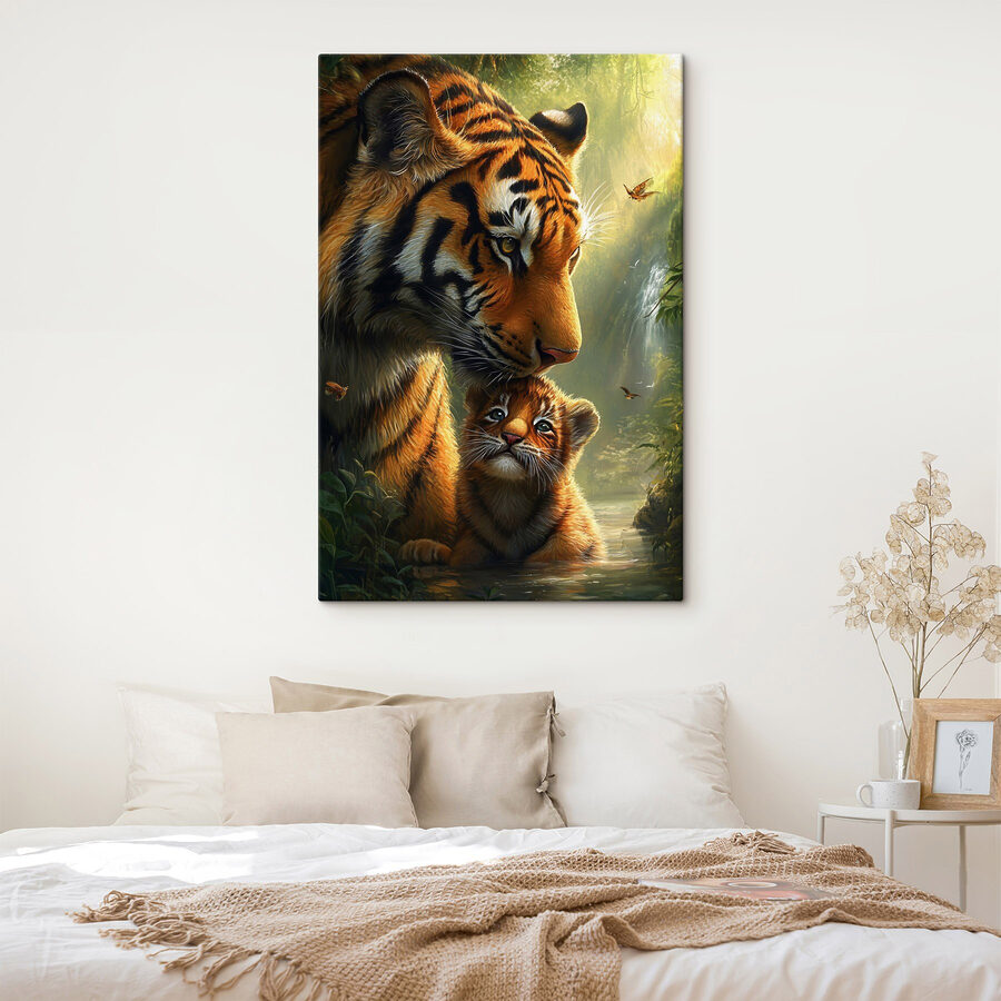 Tiger a mláďa v džungli